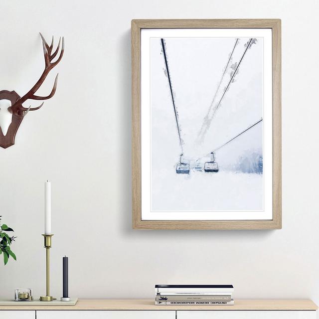 Ski Lift in Quebec Canada in Abstract - Picture Frame Graphic Art Print East Urban Home Size: 36cm H x 27cm W x 2cm D, Frame Option: Oak Framed on Productcaster.