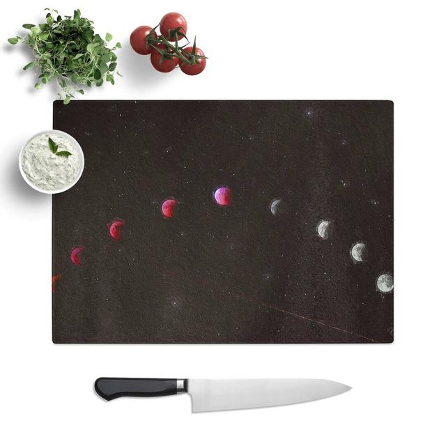 Glass Lunar Eclipse Chopping Board East Urban Home Size: 28.5 cm W x 20 cm L on Productcaster.