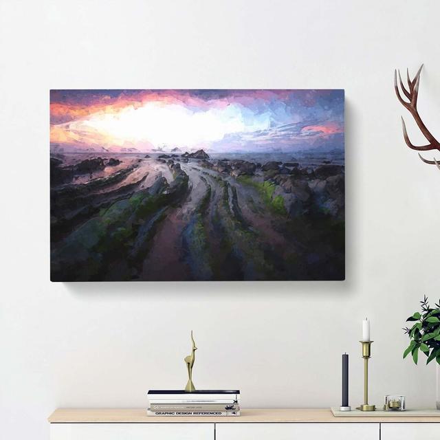 Evening in Barrika Spain in Abstract - Wrapped Canvas Graphic Art Print East Urban Home Size: 50cm H x 76cm W x 3cm D on Productcaster.