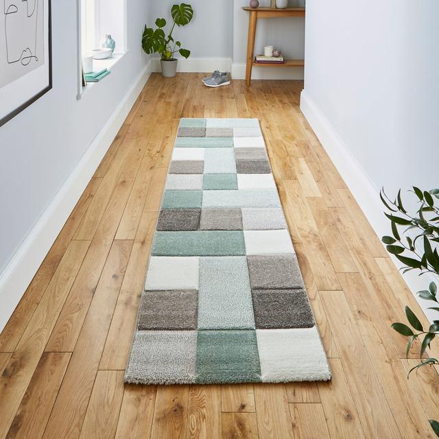 Brooklyn area rug Machine Woven Runner Beige/Green 17 Stories on Productcaster.