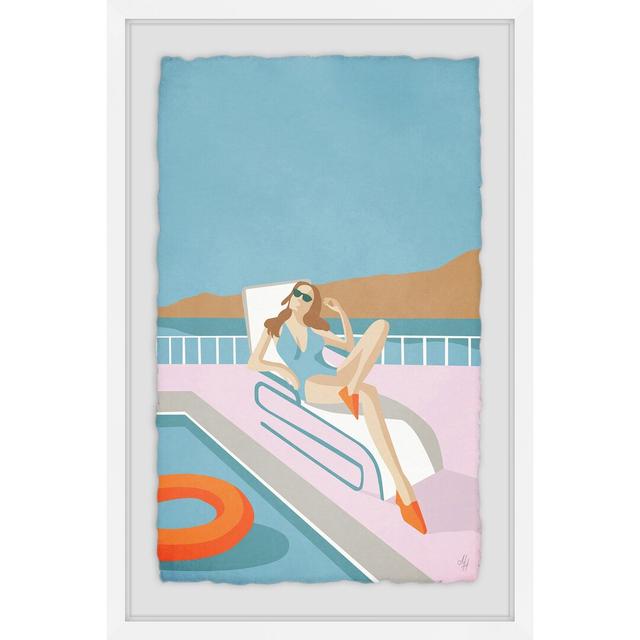 Girl in a Swimsuit - Picture Frame Painting Print on Paper East Urban Home Size: 91 cm H x 61 cm W x 4 cm D on Productcaster.