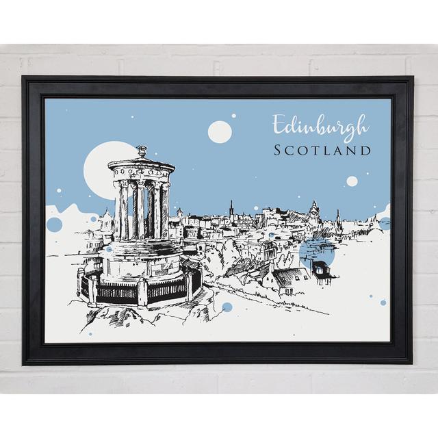 Scotland In Ink - Print Ophelia & Co. Size: 29.7cm H x 42cm W x 1.5cm D, Format: Matte Black Framed Paper on Productcaster.