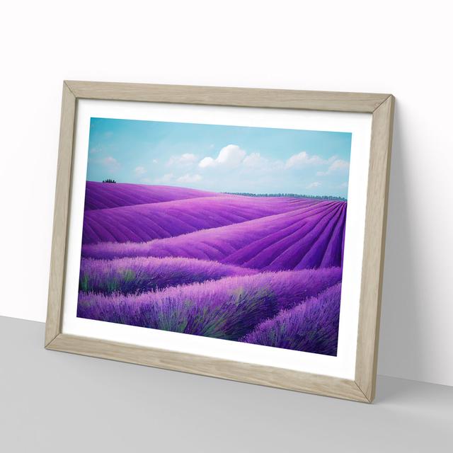 Adventurous Lavender Flower Field - Picture Frame Painting Lily Manor Frame Colour: Oak Framed, Size: 25cm H x 34cm W x 2cm D on Productcaster.