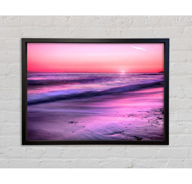 Sunset Dana Point San Clemente Califonia Framed Print Highland Dunes Format: Light Grey Framed Canvas, Size: 59.7cm H x 84.1cm W x 3.3cm D on Productcaster.