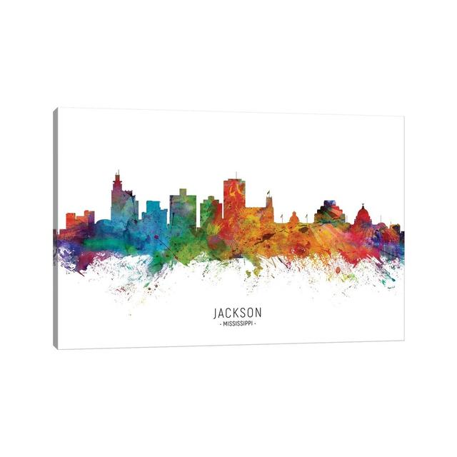 Jackson Mississippi Skyline by Michael Tompsett - Wrapped Canvas Painting Latitude Run Size: 30.48cm H x 45.72cm W x 1.91cm D on Productcaster.