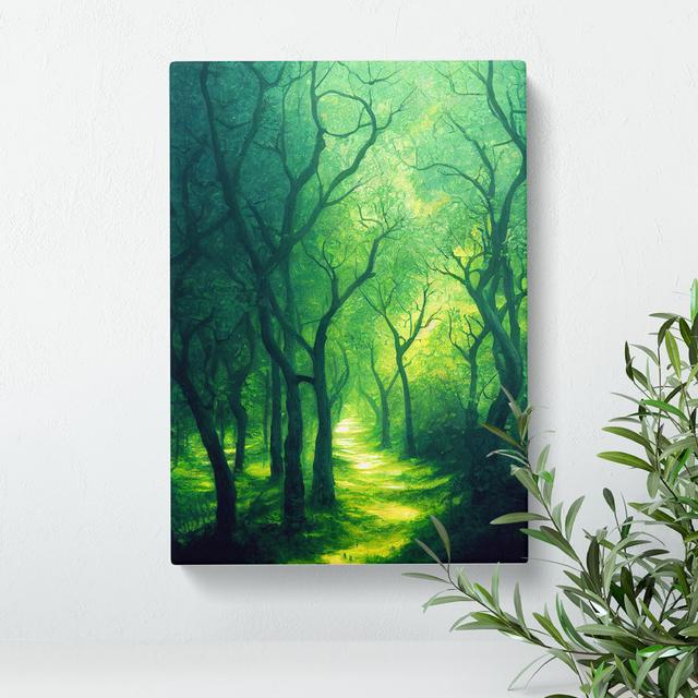 Blissful Forest - Painting Alpen Home Format: Wrapped Canvas, Size: 50cm H x 35cm W x 3cm D, Matte Colour: No Matte on Productcaster.