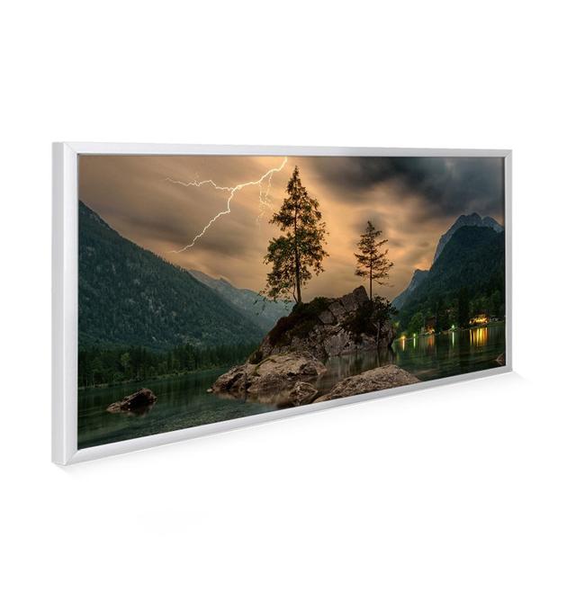 595X1195 Thunder Mountain NXT Gen Infrared Heating Panel 700W Mirrorstone Radiator Colour: White on Productcaster.