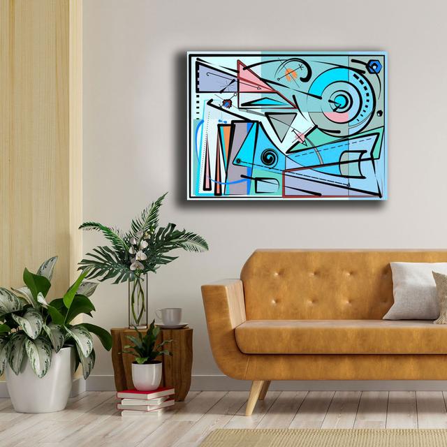 Wrapped Canvas Painting Metro Lane Size: 70cm H x 100cm W x 2cm D, Colour: Light Blue on Productcaster.