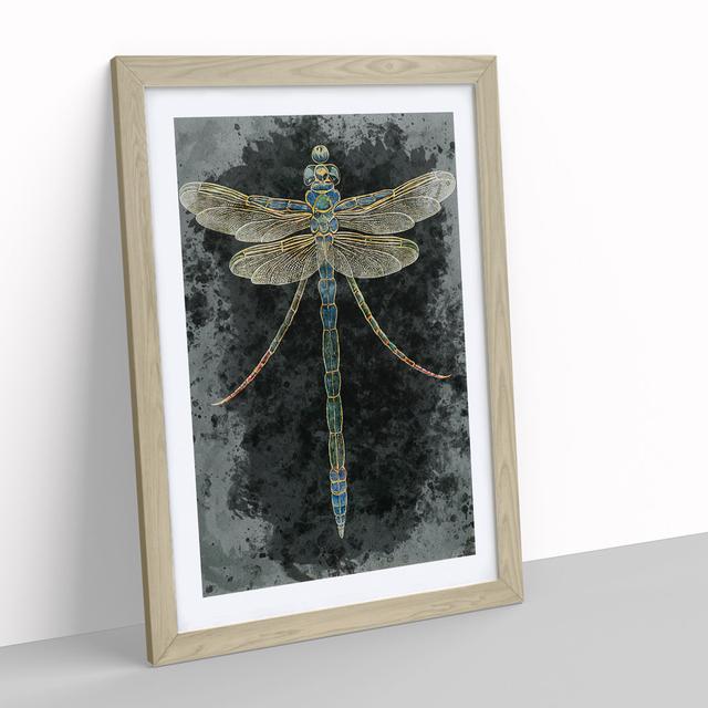 Dragonfly No.3 - Picture Frame Painting Brambly Cottage Size: 64cm H x 46cm W x 2cm D, Frame Colour: Oak on Productcaster.