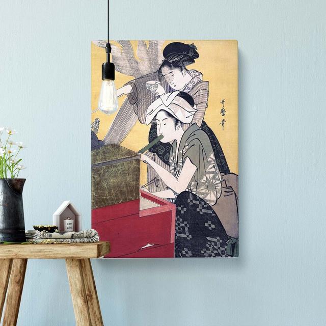 In the Kitchen by Kitagawa Utamaro - Wrapped Canvas Painting Print East Urban Home Size: 50cm H x 35cm W x 3cm D on Productcaster.