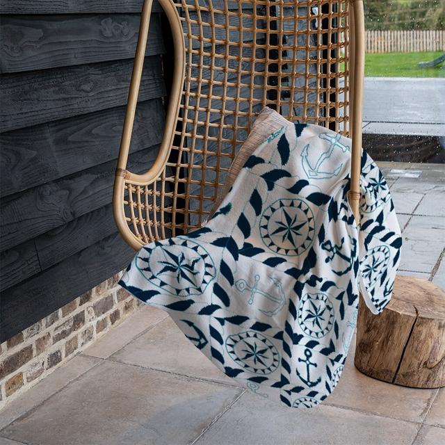 Rippy Nautical Elements Designer Blanket East Urban Home on Productcaster.