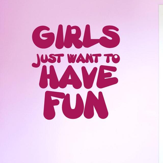 Girls Just Want To Have Fun Wall Sticker Maturi Colour: Violet on Productcaster.