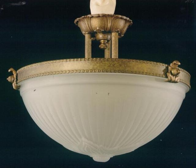 Delorenzo Glass Semi Flush Mount Astoria Grand Finish: French Gold on Productcaster.