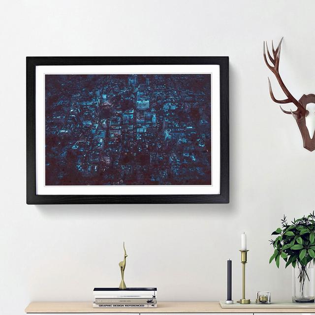 New York at Night - Picture Frame Graphic Art Print East Urban Home Size: 27cm H x 36cm W x 2cm D, Frame Option: Black Framed on Productcaster.