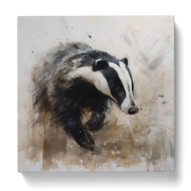 Badger Gestural Art No.4 - No Frame Art Prints Alpen Home Size: 35cm H x 35cm W x 3cm D on Productcaster.