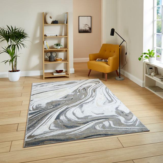 Daiki Machine Woven Silver Area Rug Metro Lane Rug Size: Rectangle 120 x 170cm on Productcaster.