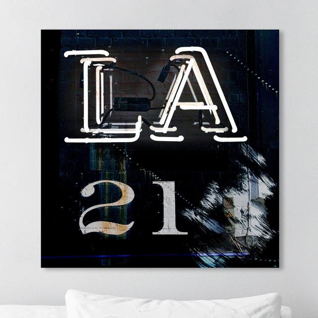 'LA' Textual Art on Wrapped Canvas Oliver Gal Size: 30.5cm H x 30.5cm W on Productcaster.