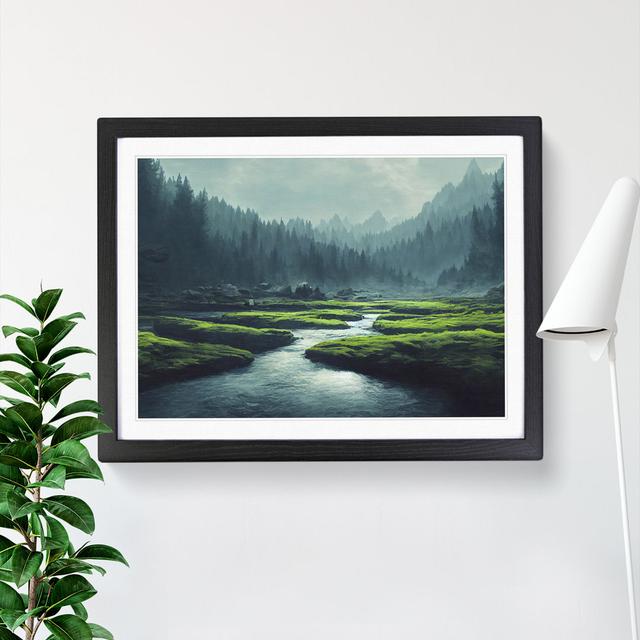 Pretty Forest River - Picture Frame Graphic Art Alpen Home Frame Colour: Black Framed, Size: 46cm H x 64cm W x 2cm D on Productcaster.