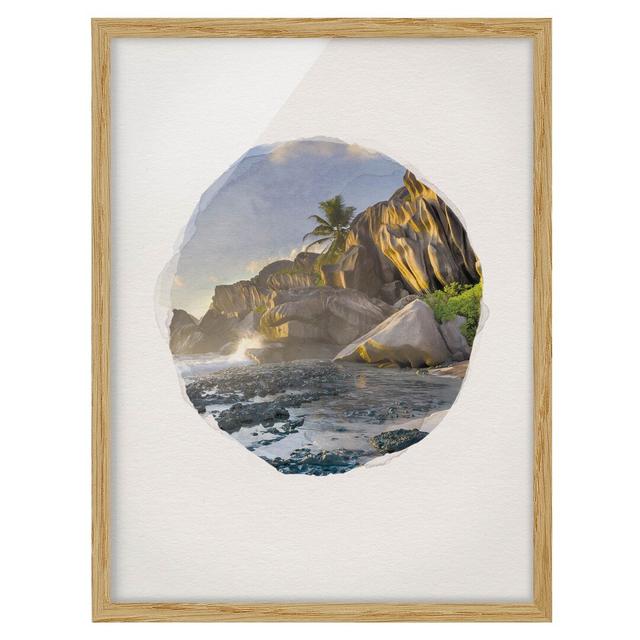 Sunset in Island Paradise - Picture Frame Graphic Art Union Rustic Size: 40cm H x 30cm W x 2cm D, Frame Option: Brown Framed on Productcaster.