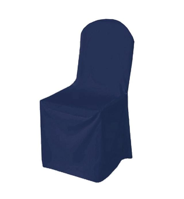 Round Top Polyester Chair Cover 10PC (Set of 10) Symple Stuff Colour: Navy on Productcaster.