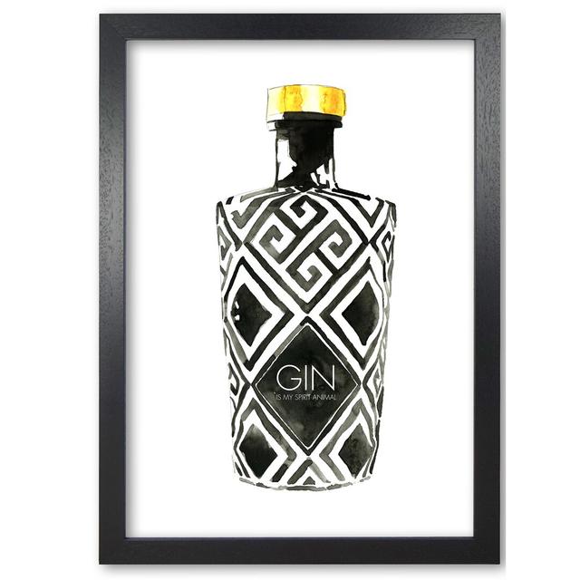 'Gin is My Spirit Animal' Painting East Urban Home Frame Options: Black Grain, Size: 84.1 cm H x 59.4 cm W x 5 cm D on Productcaster.