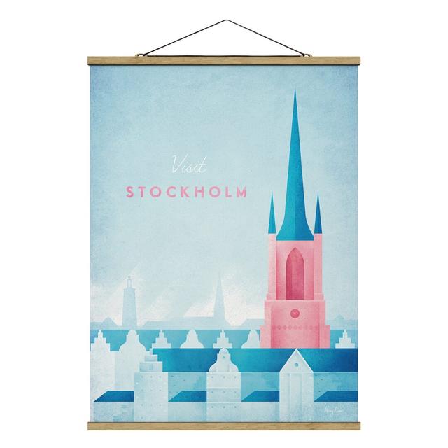 Travel Poster - Stockholm - Graphic Art Print Ebern Designs Size: 106.5cm H x 80cm W x 0.3cm D on Productcaster.