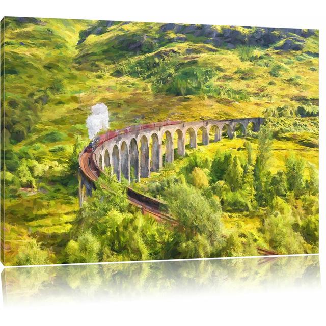 Leinwandbild „Glenfinnan Eisenbahnviadukt in Schottland“, Grafikdruck East Urban Home Größe: 40 cm H x 60 cm B on Productcaster.