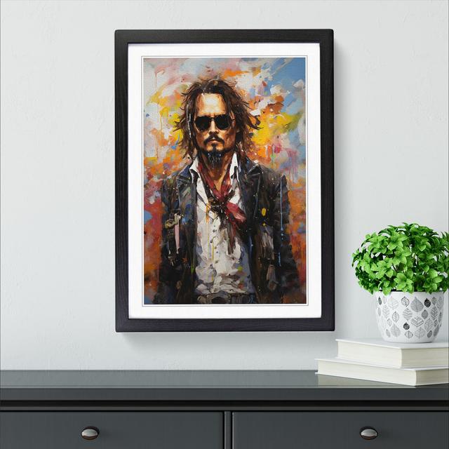 Johnny Depp Neo-Plasticism - Single Picture Frame Print on Wood Marlow Home Co. Size: 34cm H x 25cm W x 2cm D, Frame Colour: Black on Productcaster.