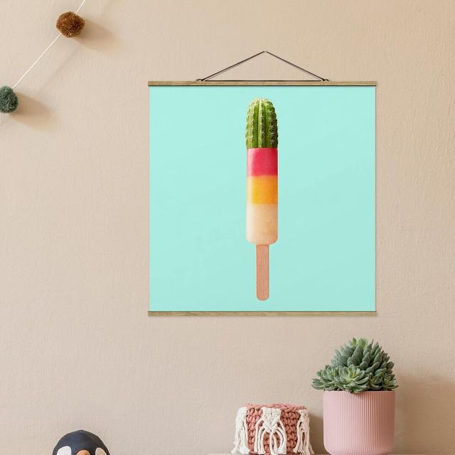 Stoffbild Ice Cream with Cactus von Jonas Loose Ebern Designs Maße: 100 cm H x 100 cm B x 0,3 cm T on Productcaster.