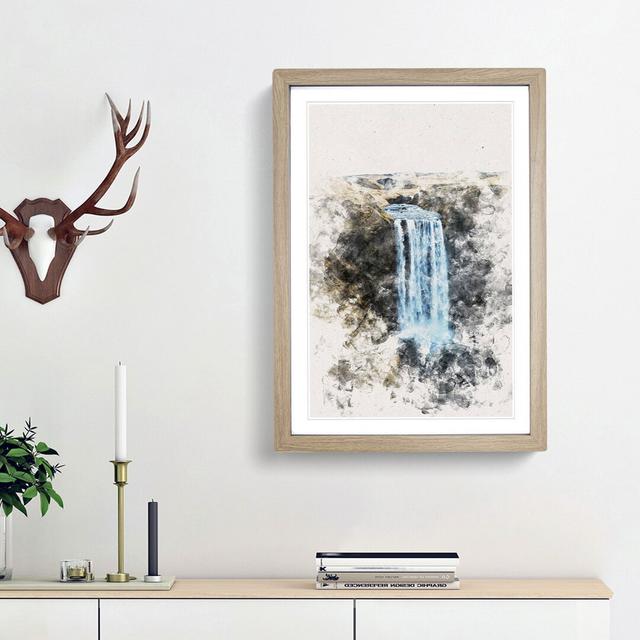 Skogafoss Waterfall Iceland - Picture Frame Painting Print East Urban Home Size: 45cm H x 33cm W x 2cm D, Frame Option: Oak Framed on Productcaster.