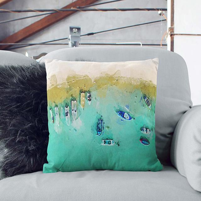 Abstract Square Throw Cushion East Urban Home Size: 55 x 55 cm, Backing Colour: Stone on Productcaster.