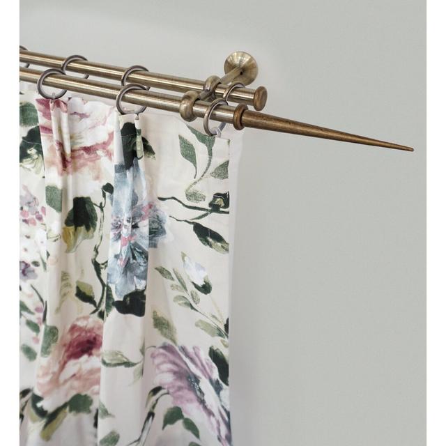 Jenice Curtain Double Pole and Hardware Set Symple Stuff Size: 5cm H x 390cm W x 14cm D, Finish: Brass Antique on Productcaster.