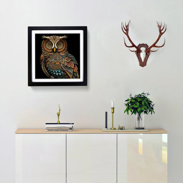 Owl - Single Picture Frame Art Prints on Wood Alpen Home Format: Black on Productcaster.