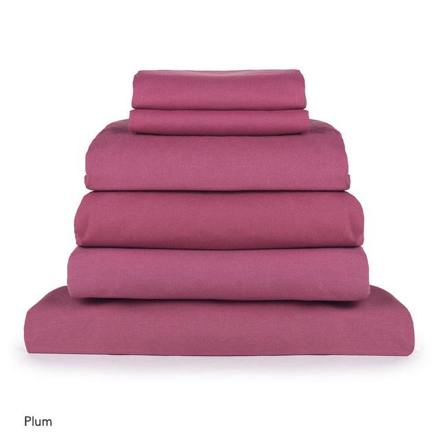 Rhowen Cotton Blend Standard Flat Sheet 17 Stories Colour: Plum on Productcaster.