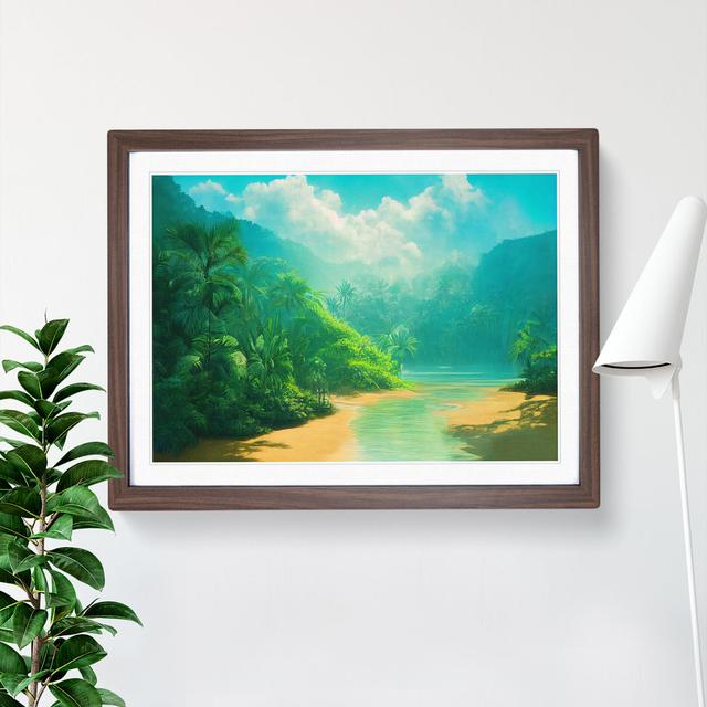 Tropical Forest Beach Vol.4 - Picture Frame Painting Bay Isle Home Size: 34cm H x 46cm W x 2cm D, Frame Colour: Walnut on Productcaster.