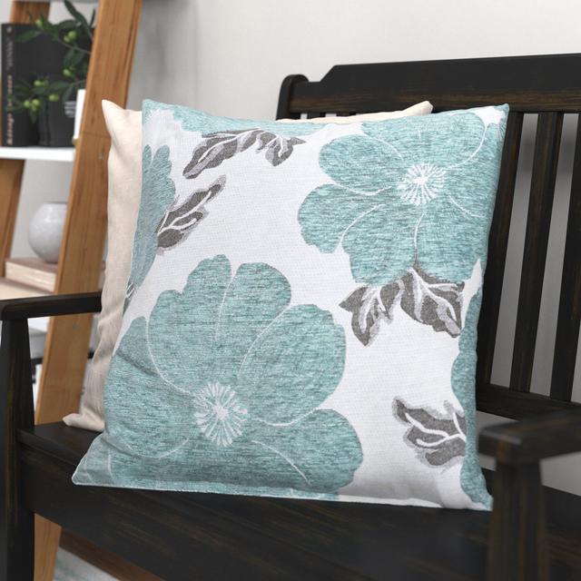 Monique Floral Cushion Cover Lark Manor Colour: Duck Egg, Size: 55cm x 55cm on Productcaster.