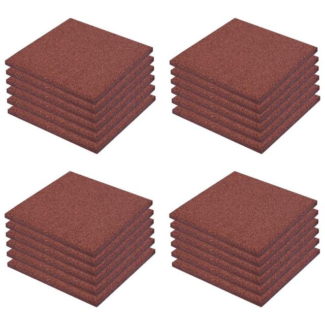 Sydnee 50 x 50cm Rubber Tile (Set of 24) Ebern Designs Colour: Red on Productcaster.