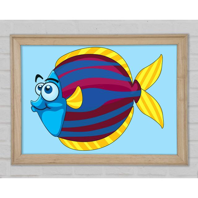 Big Happy Fish Baby Blue - Single Picture Frame Art Prints Bright Star Size: 29.7cm H x 42cm W x 1.5cm D on Productcaster.