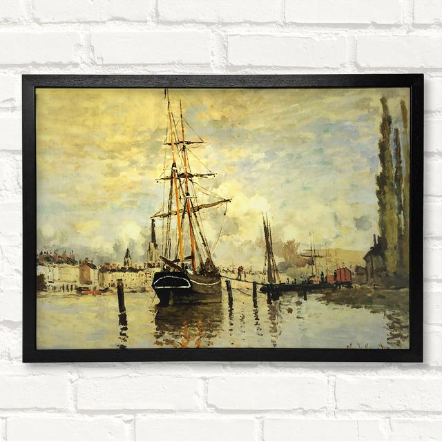 The Seine At Rouen 1872 by Claude Monet - Closed Corner Frame Art Prints on Wood ClassicLiving Size: 29.7cm H x 42cm W on Productcaster.