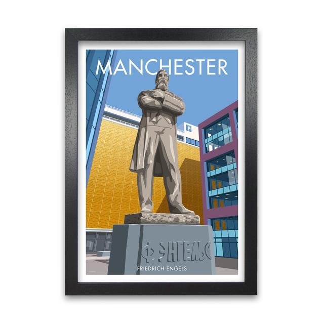 'Manchester Engels' Graphict Art East Urban Home Size: 84.1 cm H x 59.4 cm W x 5 cm D, Frame Options: Black on Productcaster.