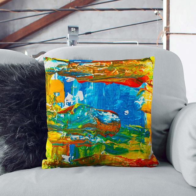 Abstract Art Painting Vol.178 by S.Johnson Cushion with Filling East Urban Home Size: 40 x 40 cm, Backing Colour: Stone on Productcaster.