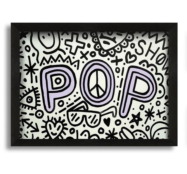 Pop Music - Picture Frame Typography on Canvas Maturi Size: 60cm H x 84cm W x 10cm D on Productcaster.