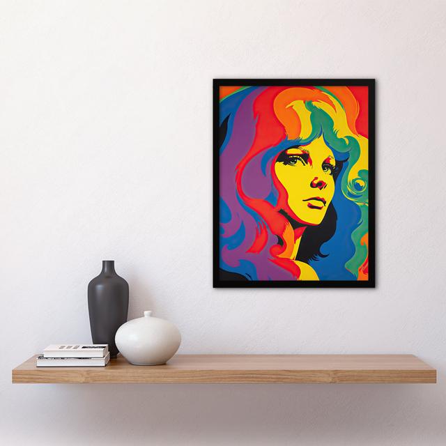 Alazea 1960's Retro Portrait Woman Psychedelic Rainbow Colours - Single Picture Frame Print Fairmont Park on Productcaster.