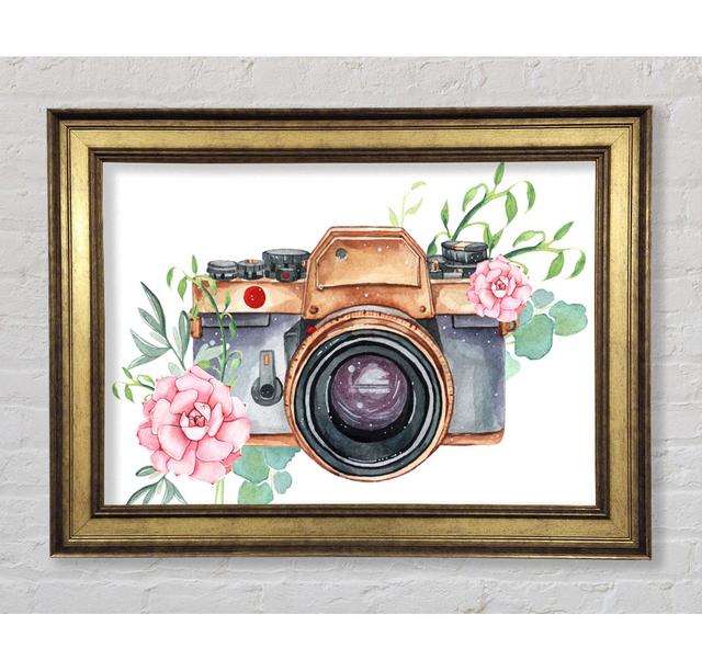 Vintage Camera Floral - Single Picture Frame Art Prints Bright Star Size: 29.7cm H x 42cm W x 8cm D on Productcaster.