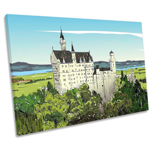 Neuschwanstein Castle Munich - Wrapped Canvas Painting Rosalind Wheeler Size: 50.8cm H x 76.2cm W on Productcaster.