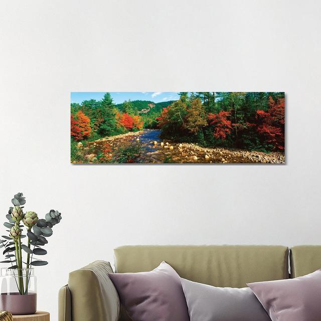 River Flowing Through A Forest, Swift River, White Mountain National Forest, Carroll County, New Hampshire, USA - Wrapped Canvas Panoramic Print Union on Productcaster.