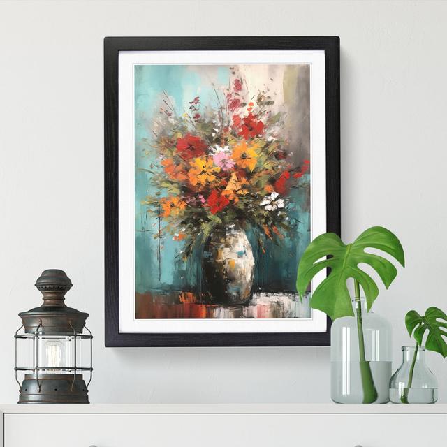 FRM-V0523-896X Flowers Mid Century Modern Vol.3 - Single Picture Frame Print Marlow Home Co. Format: Oak Framed, Size: 46cm H x 34cm W x 2cm D on Productcaster.