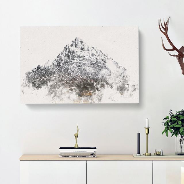 Mountain In Scotland Watercolour - Wrapped Canvas Print East Urban Home Size: 50cm H x 76cm W x 3cm D on Productcaster.