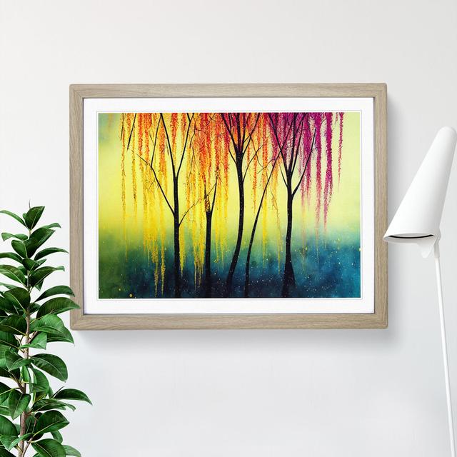 Brilliant Weeping Willow Trees - Picture Frame Graphic Art Marlow Home Co. Size: 34cm H x 46cm W x 2cm D, Frame Colour: Oak Framed on Productcaster.