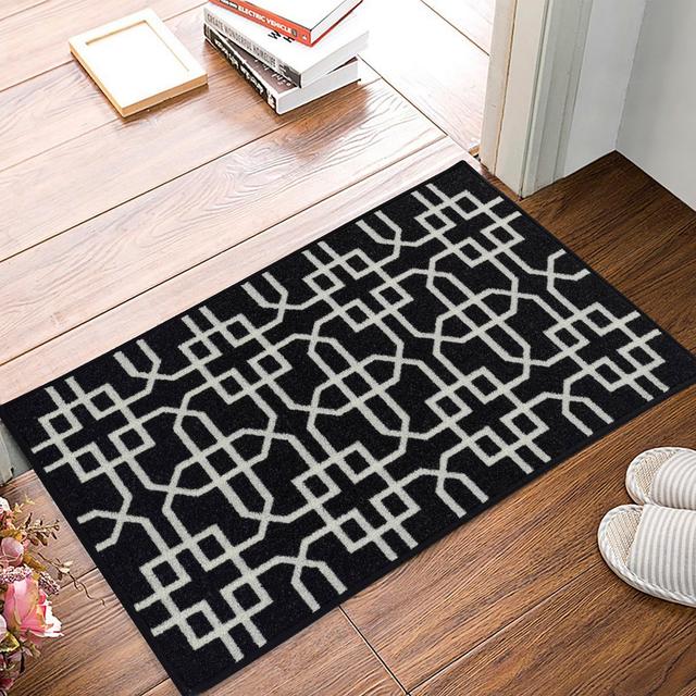 Germantown Geometric Machine Woven Black Area Rug Norden Home Rug Size: Rectangle 67 x 120 cm on Productcaster.